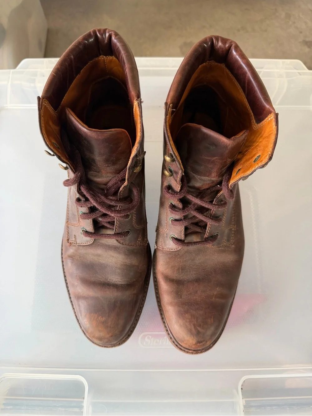 Cole Haan Men's Brown Leather Lace-Up Work Boots
